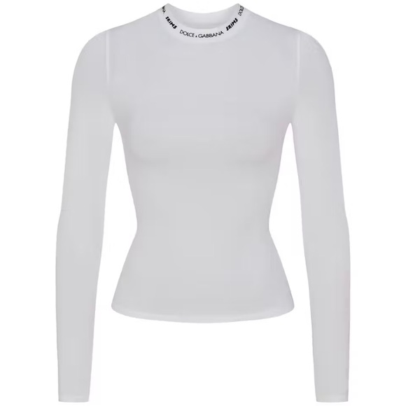 SKIMS x Dolce&Gabbana Cotton Jersey Long Sleeve T-Shirt - Picture 1 of 5